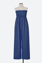 画像をギャラリービューアに読み込む, Shirred Gathered Strapless Jumpsuit | Indigo
