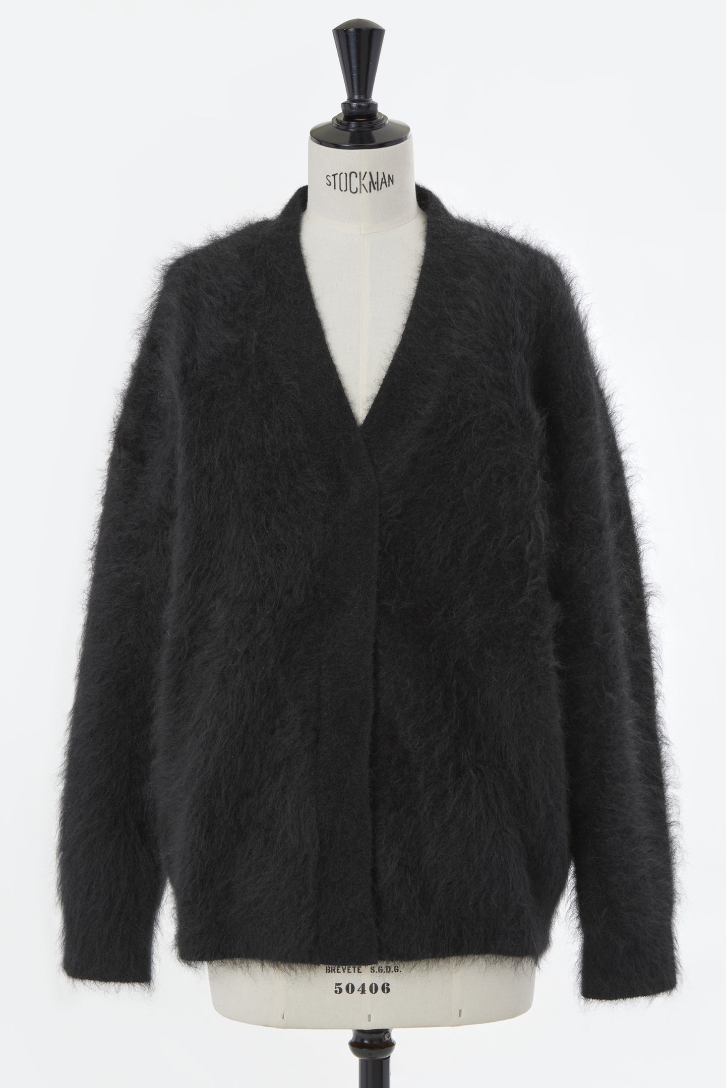 Wool Mohair Knit Big Cardigan | Stone