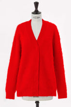 画像をギャラリービューアに読み込む, Wool Mohair Knit Big Cardigan | Red

