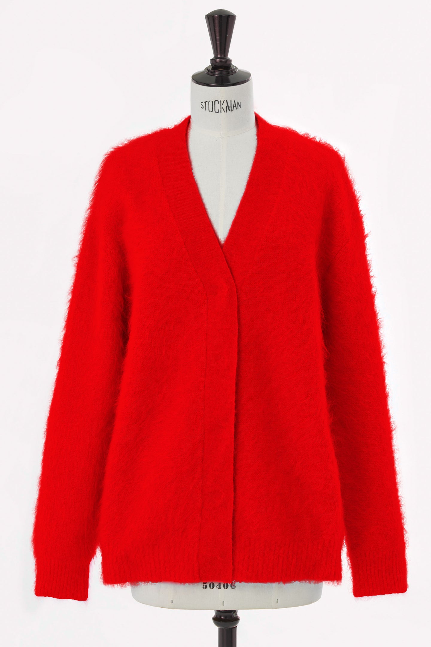 Wool Mohair Knit Big Cardigan | Red