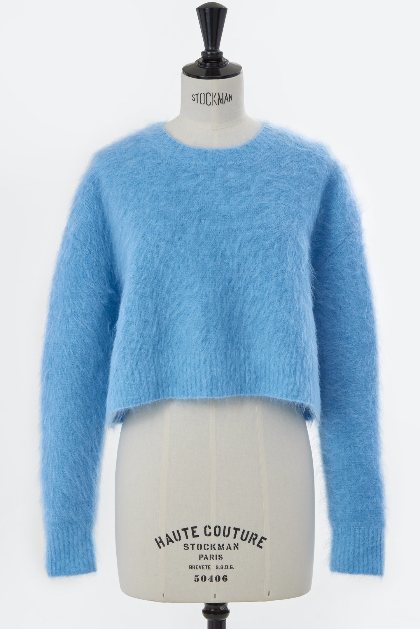 Wool Mohair Knit Short Top | Sea Blue