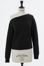 画像をギャラリービューアに読み込む, Wool Cashmere Asymmetrical Off-Shoulder Knit | Stone
