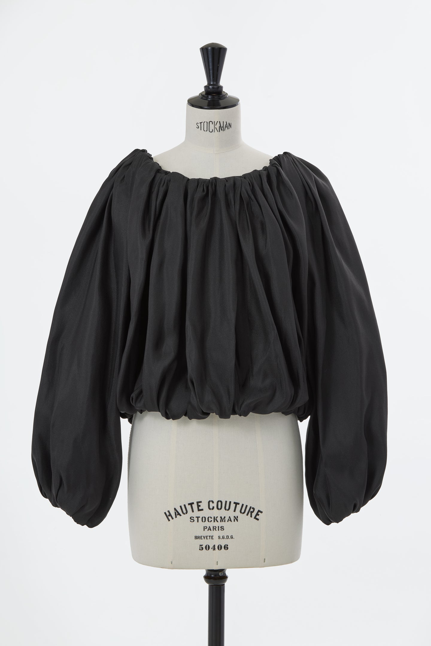 Silk Off-Shoulder Gathered Blouse | Stone
