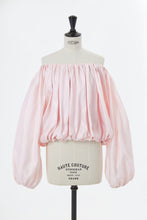 Load image into Gallery viewer, Silk Off-Shoulder Gathered Blouse | Shell White
