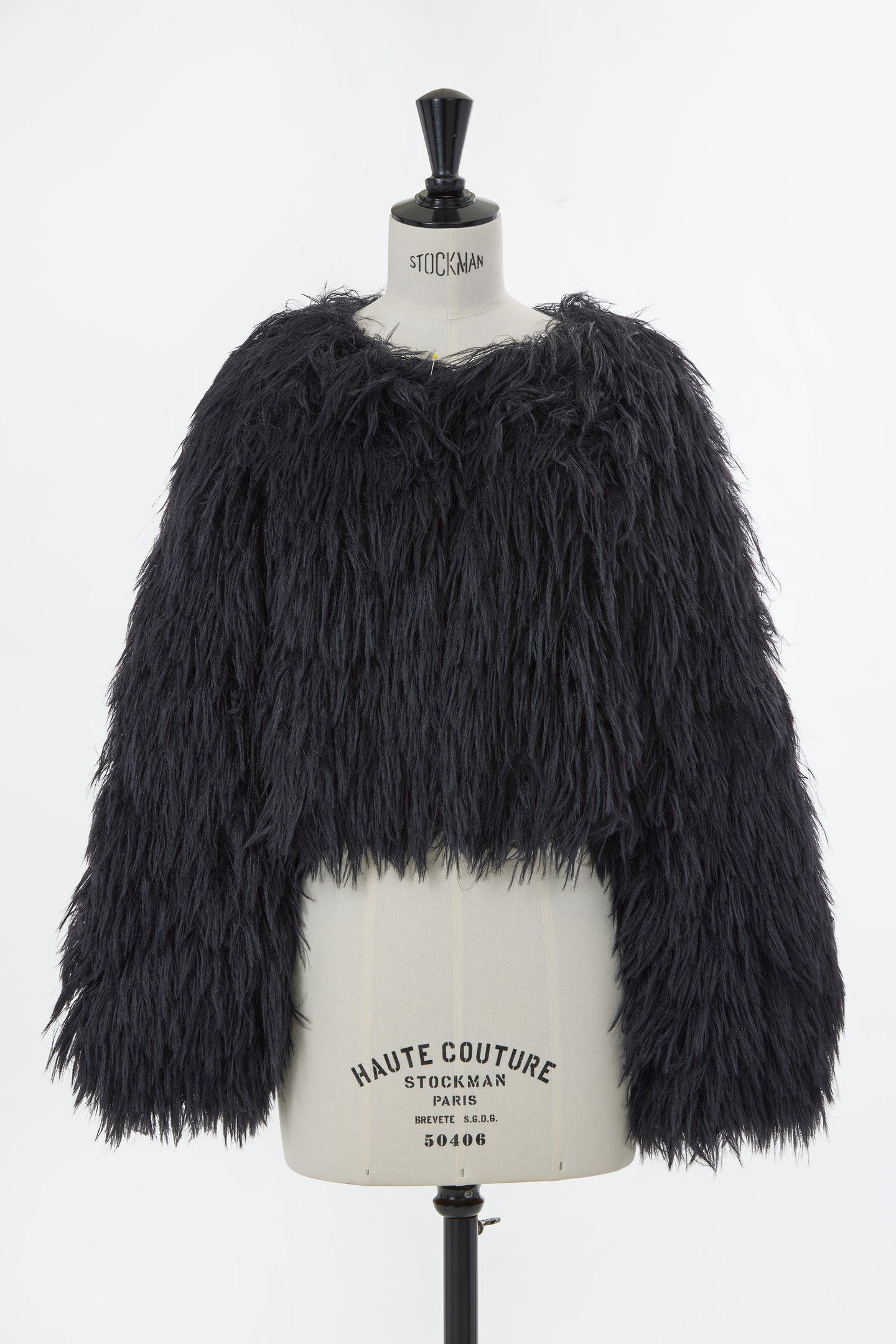 Long Fur Knit Short Cardigan | Stone