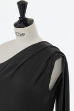 Load image into Gallery viewer, One-Shoulder Satin Dress | Stone
