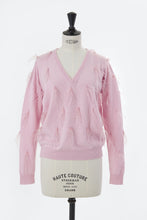Load image into Gallery viewer, Cashmere Knit with Feathers | Cherry Blossom
