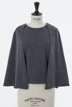 画像をギャラリービューアに読み込む, Wool Cashmere Cape Knit | Charcoal Grey
