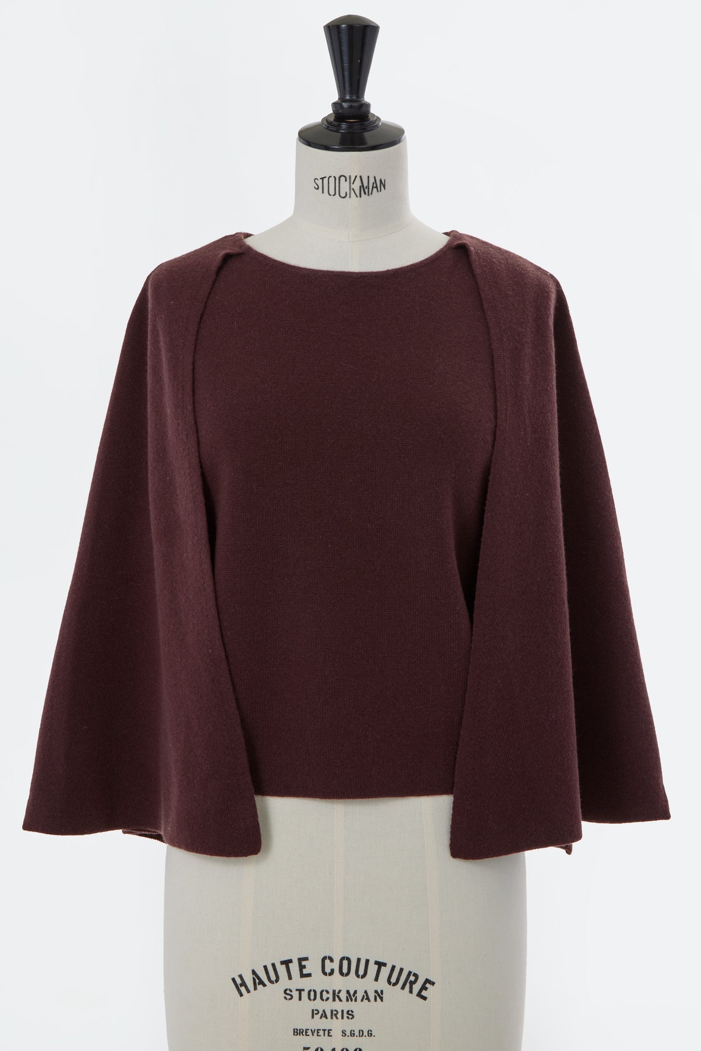 Wool Cashmere Cape Knit | Chocolate