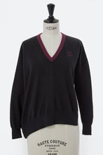 Load image into Gallery viewer, Cashmere V-Neck Asymmetrical Knit with MYLAN Logo | Stone
