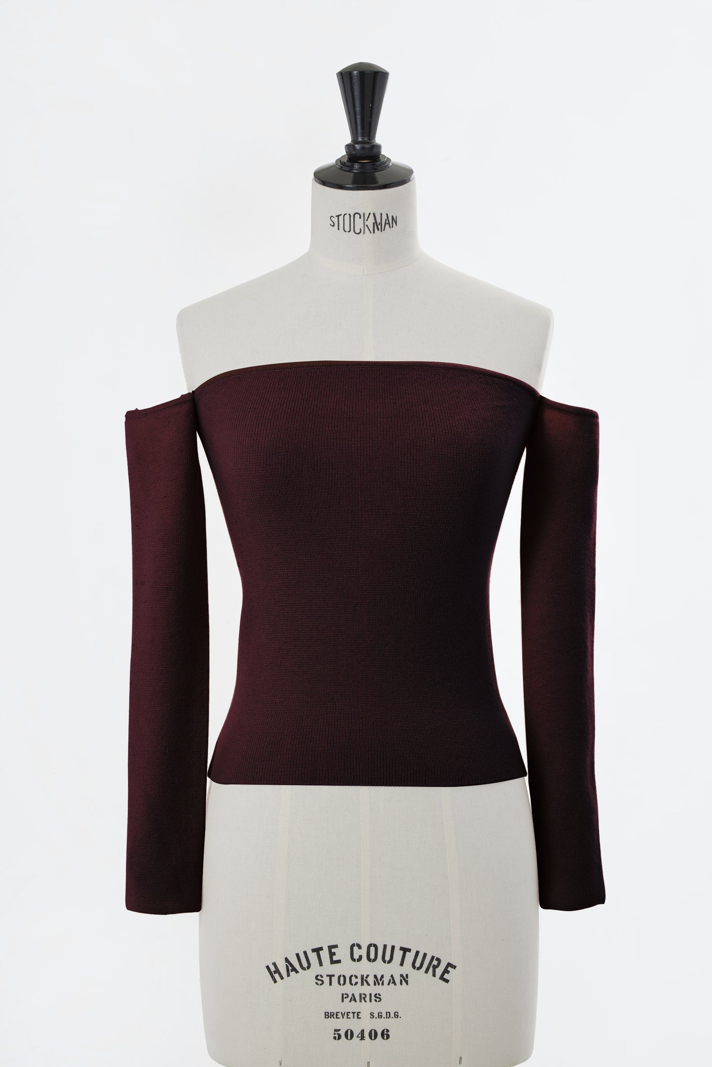 Wool Cashmere Off-Shoulder Knit | Chocolate