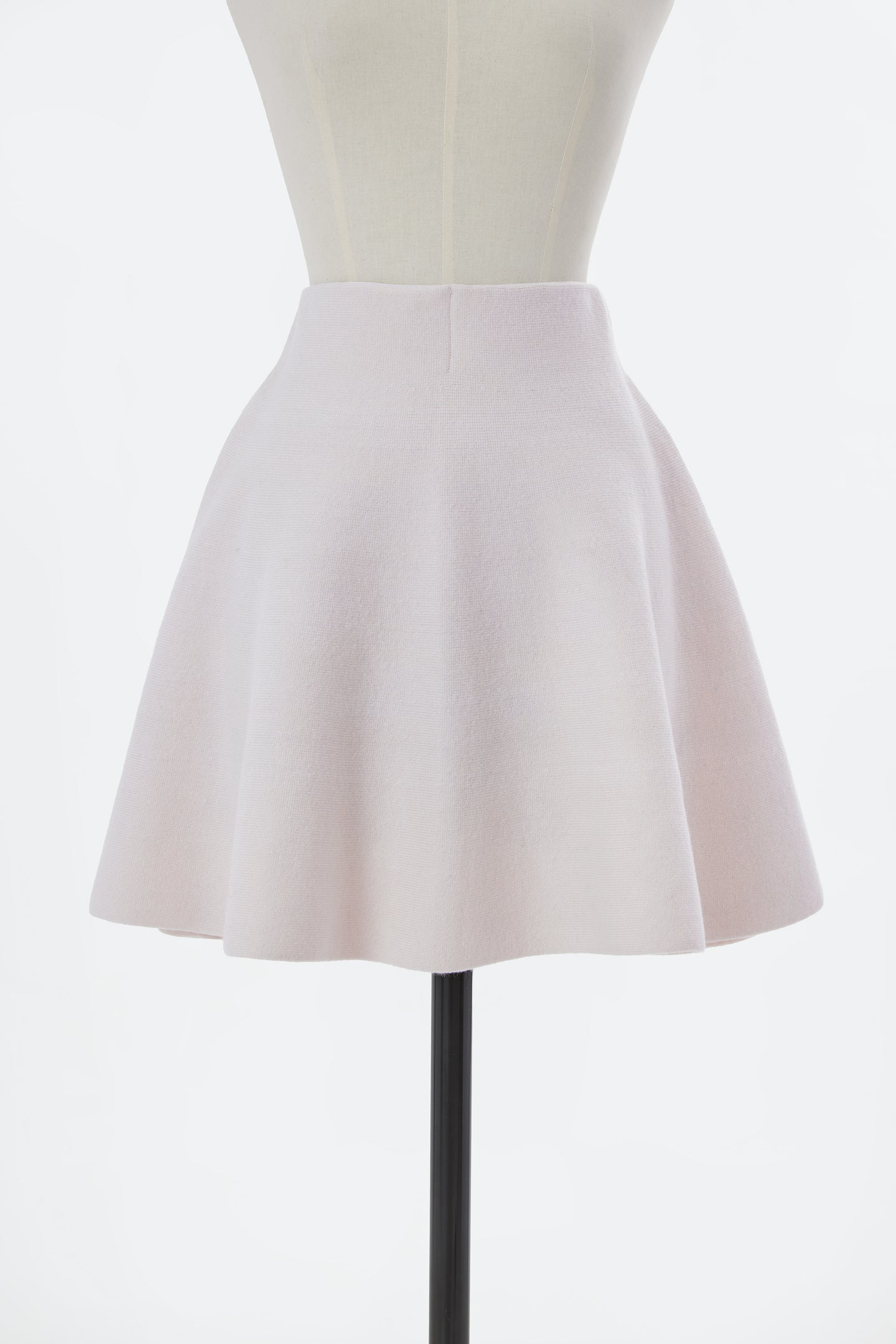 Wool Cashmere Flare Mini Skirt | Shell White