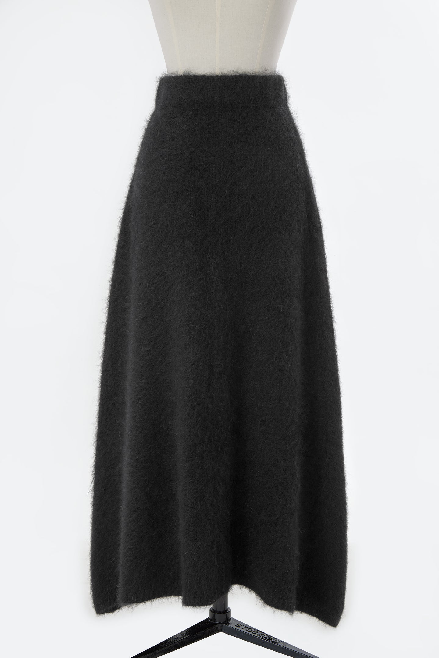 Wool Mohair Knit A-Line Long Skirt | Stone