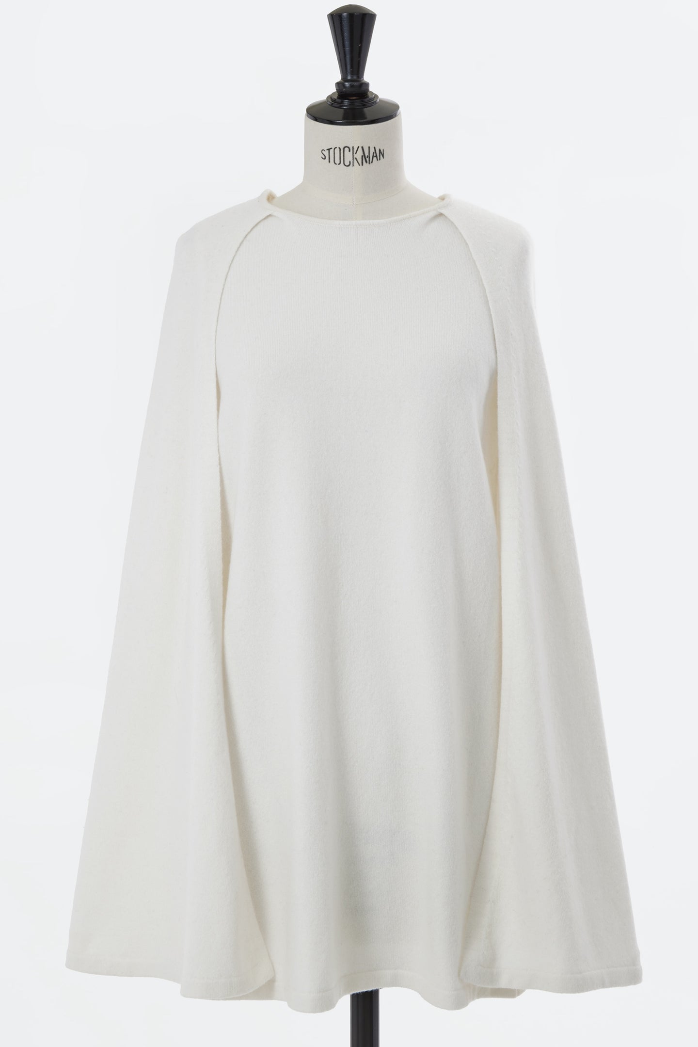 Wool Cashmere Cape Knit Dress | Shell White