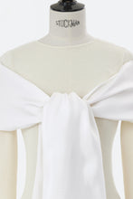 画像をギャラリービューアに読み込む, Cashmere Knit with Silk Ribbon | Shell White
