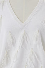 Load image into Gallery viewer, Cashmere Knit with Feathers | Shell White
