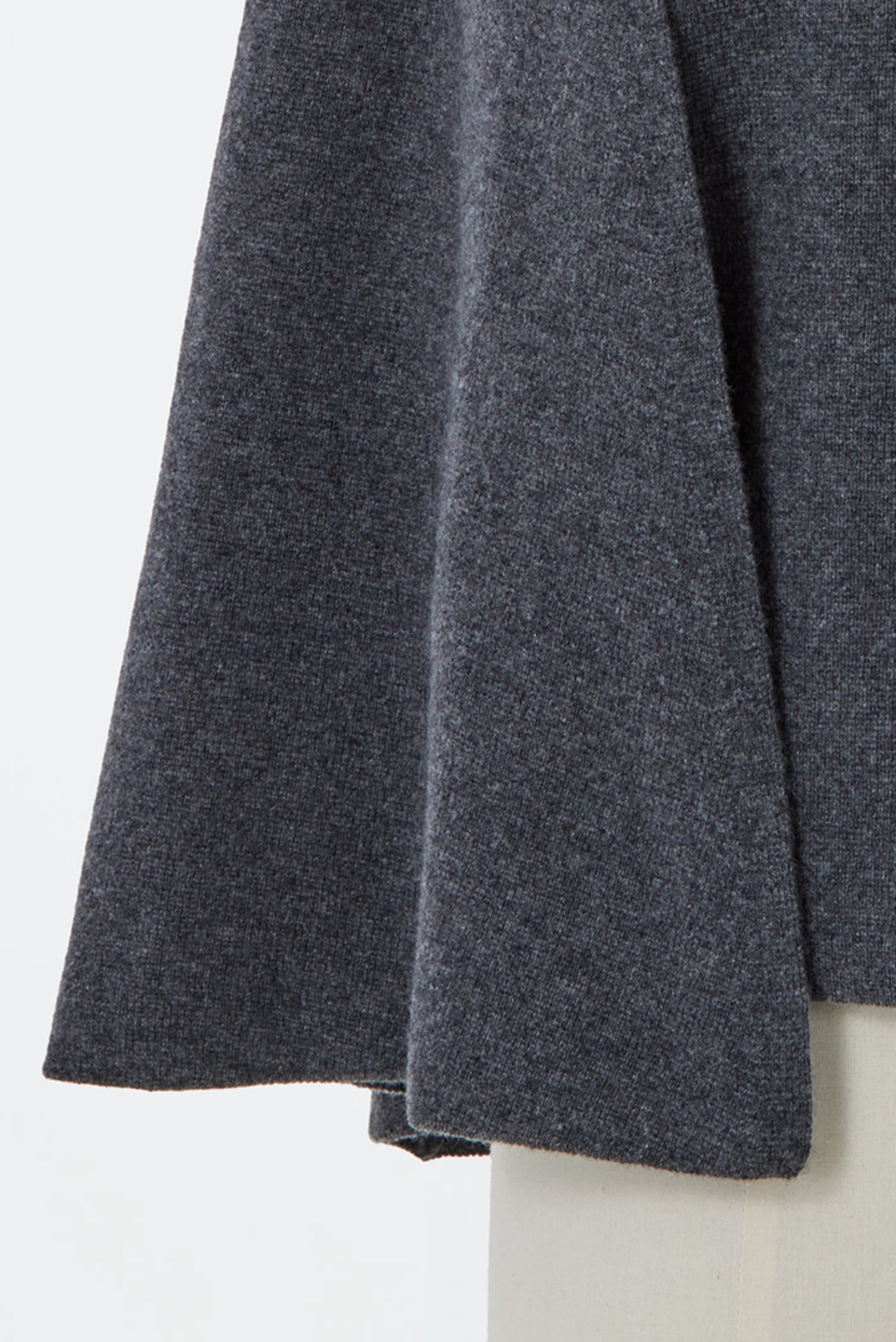 Wool Cashmere Cape Knit | Charcoal Grey