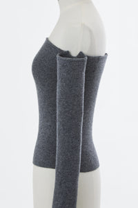 Wool Cashmere Off-Shoulder Knit | Charcoal Grey – MYLAN ONLINE SHOP