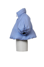 Load image into Gallery viewer, Tweed Volume Sleeve Short Down Coat | Sea Blue
