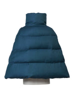 Load image into Gallery viewer, Tweed Poncho Down Coat | Sea Blue

