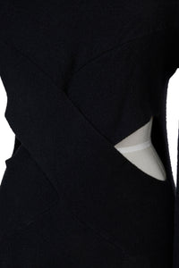 Cashmere Back Cross Rib Knit Dress | Stone