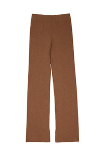 Cashmere Side Slit Rib Knit Pants | Stone
