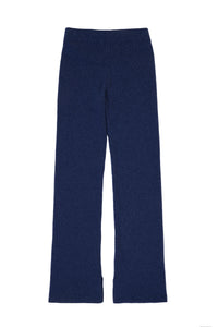 Cashmere Side Slit Rib Knit Pants | Indigo
