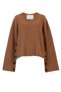 Cashmere Side Button Knit | Sahara