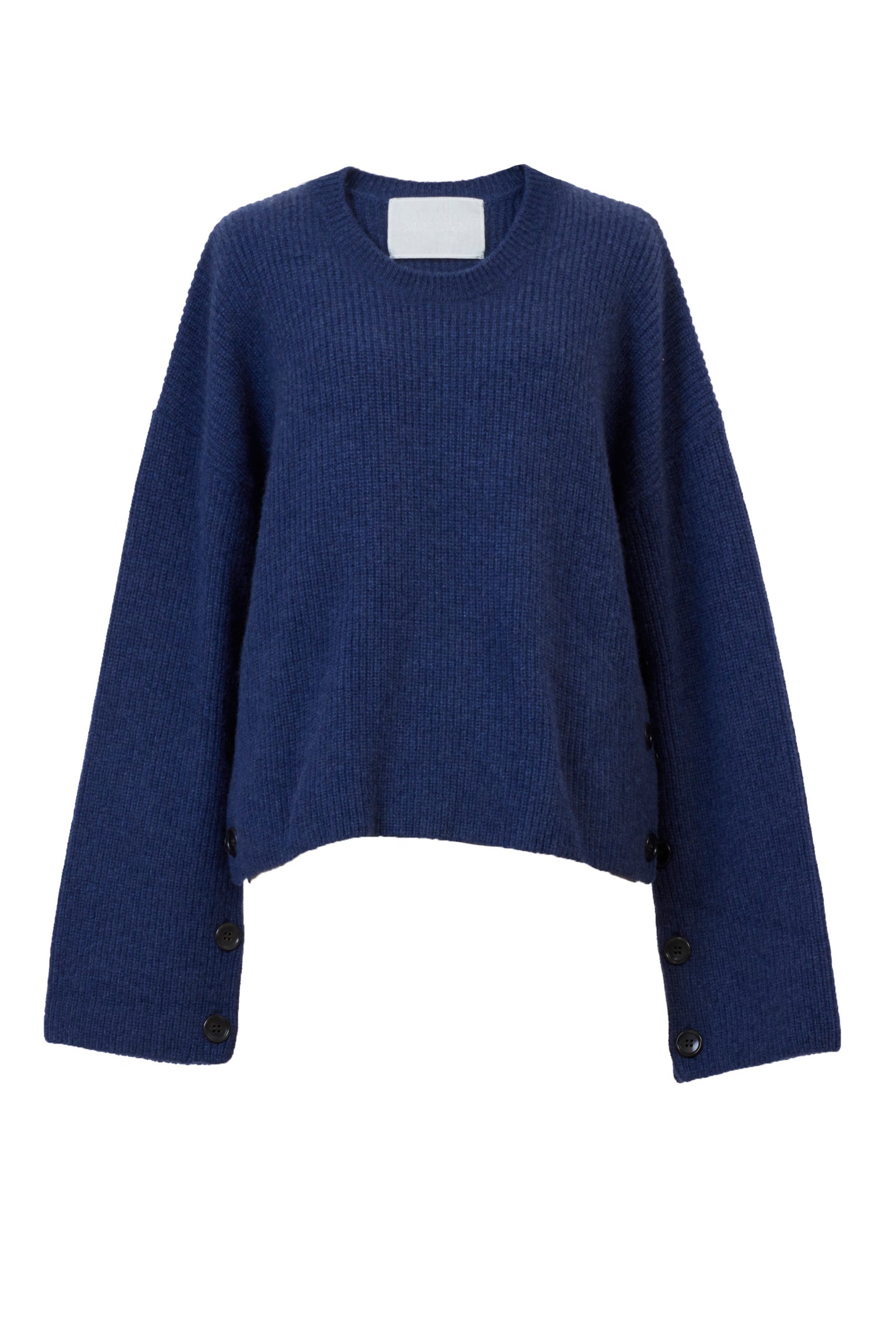 Cashmere Side Button Knit | Indigo