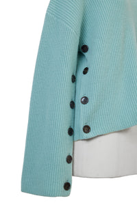 Cashmere Side Button Knit | Indigo