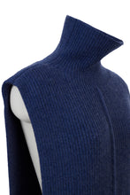 Load image into Gallery viewer, Cashmere Knit Poncho Stole | Indigo
