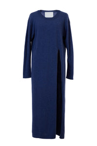 Cashmere Side Slit Knit Dress | Indigo