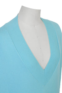 Cashmere Knit Nosleeve V Neck Dress | Stone