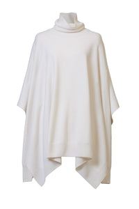 Cashmere Knit Poncho Top | Pearl
