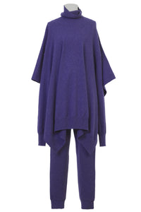 Cashmere Knit Poncho Top | Indigo