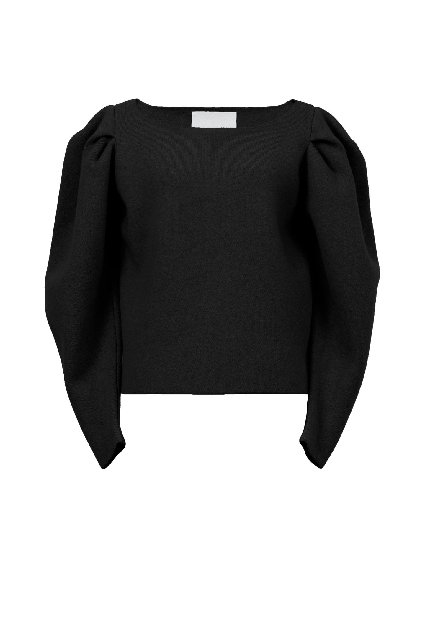 Cashmere Wool Knit Power Shoulder Top | Stone