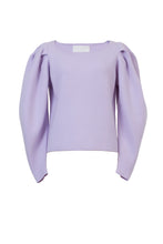 Load image into Gallery viewer, Cashmere Wool Knit Power Shoulder Top | Orchid
