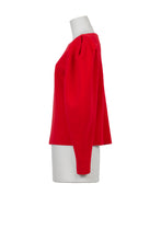 Load image into Gallery viewer, Cashmere Wool Knit Power Shoulder Top | Ruby
