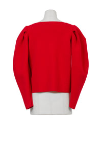 Cashmere Wool Knit Power Shoulder Top | Ruby