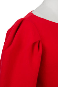 Cashmere Wool Knit Power Shoulder Top | Ruby