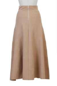 Cashmere Wool Knit Flare Skirt | Ecru