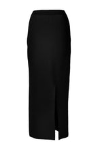 Load image into Gallery viewer, Cashmere Wool Knit Slit Long Skirt | Stone
