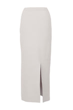 Load image into Gallery viewer, Cashmere Wool Knit Slit Long Skirt | Pearl
