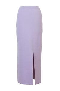 Cashmere Wool Knit Slit Long Skirt | Orchid