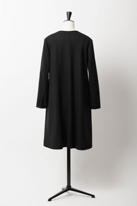 V Neck Wool Coat | Noir