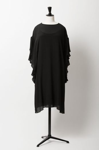 Ruffle Sleeve Dress | Noir