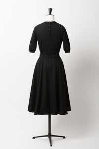 Wool Flare Skirt | Noir