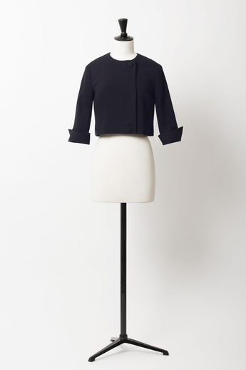 美品 MYLAN Collarless Short Jacket | Noir MYLAN Noir JACKET – MYLAN ONLINE SHOP