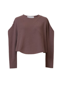 Cashmere A-Line Rib Top | Sand Beige