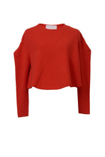 Load image into Gallery viewer, Cashmere A-Line Rib Top | Coral Red
